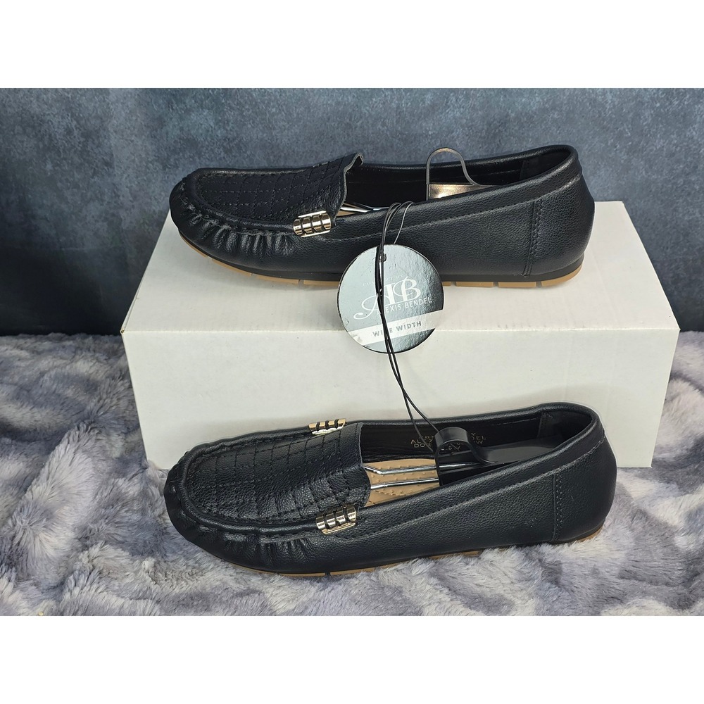 NWT Alexis Bendel Dorothy Loafers Black Quilted Comfort Shoes Womens 6.5 Wide